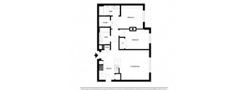 a floor plan of a unit with a bedroom and a living room