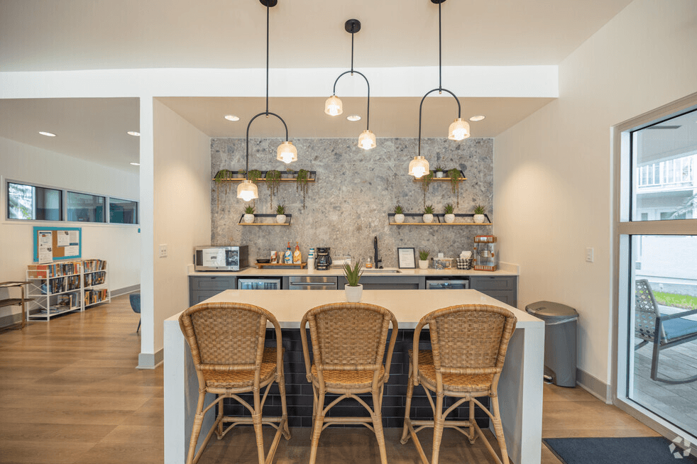 Interior of beautiful clubhouse dining area