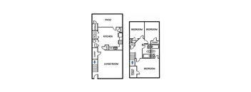 Three Bedroom Floor Plan Townhome Style