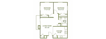Tidewater Floor Plan at Greenbrier Seniors Apartments, Chesapeake
