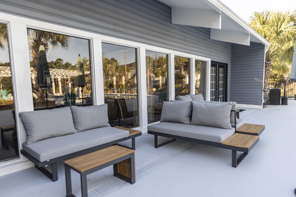 Plenty of patio seating to enjoy at Dwell at Greenridge, North Charleston, 29406