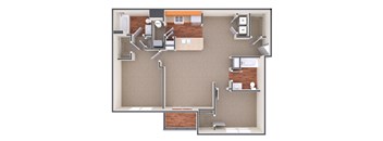 Harmony Floor Plan at Woodwind Villa Apartments, Virginia, 22191