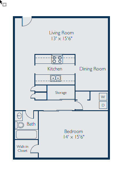 a floor plan of a bedroom apartment with a living room and a dining room