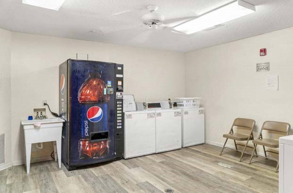 a machine in the corner of a room