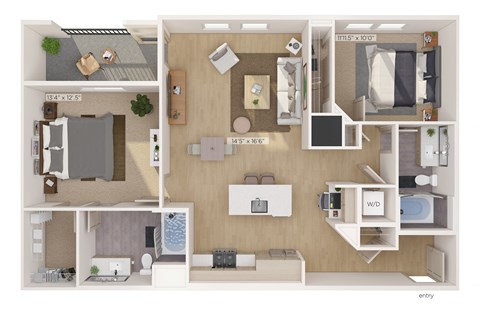 B1 2 bedroom 2 bathroom