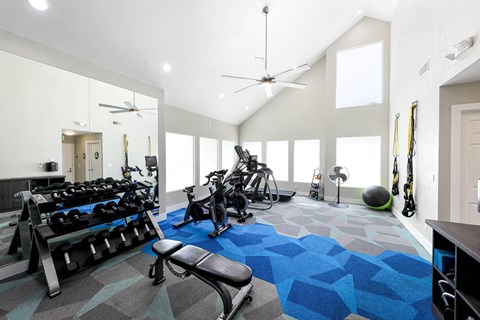 the gym at the monarch apartments