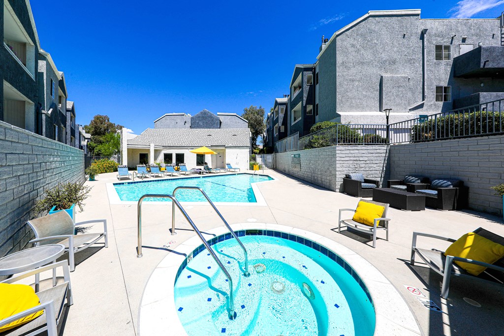 the pool at the falls apartments