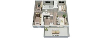 a floor plan of a home with a bedroom and a living room