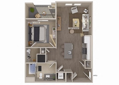 a floor plan of a two bedroom apartment