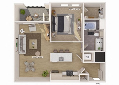 a floor plan of a two bedroom apartment