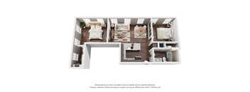 a 1 bedroom floor plan with a bathroom and a living room