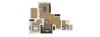 1 Bedroom, 1 Bathroom Floor Plan at Arbor Ridge, Forest Lake, 55025