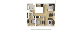 A floor plan of a house with a kitchen, living room, and bathroom  at Summit Ridge, Minnesota