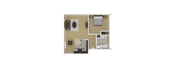 Cedar 1bed Floor Plan at Boulder Ridge, Duluth, Minnesota