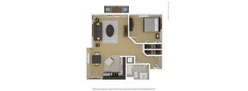 this is a 1 bedroom floor plan of a 1120 sq ft apartment at Boulder Ridge, Duluth, MN