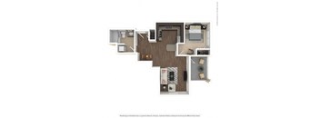 a stylized drawing of a floor plan with a staircase  at Timber Ridge, Forest Lake, MN