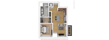 a floor plan of a house with a bedroom and a bathroom at Bluestone Flats, Minnesota, 55803