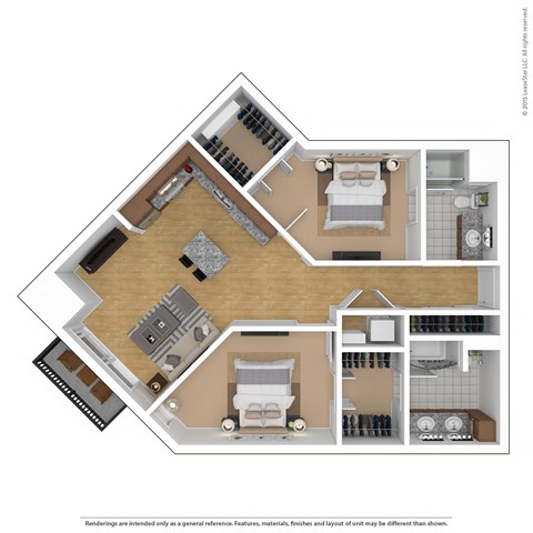 a floor plan of a small apartment with a bedroom and a living room at Bluestone Flats, Duluth, MN, 55803