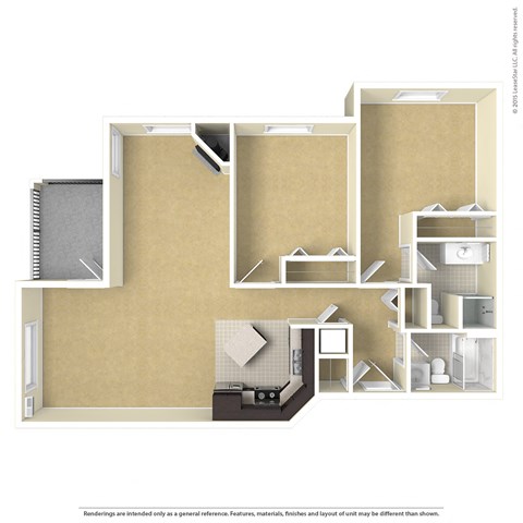 2 Bed 2 Bath Floor Plan at Summit Ridge, Duluth, MN, 55811