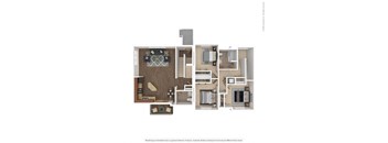a 2 bedroom floor plan with a kitchen and a living room at Boulder Ridge, Minnesota