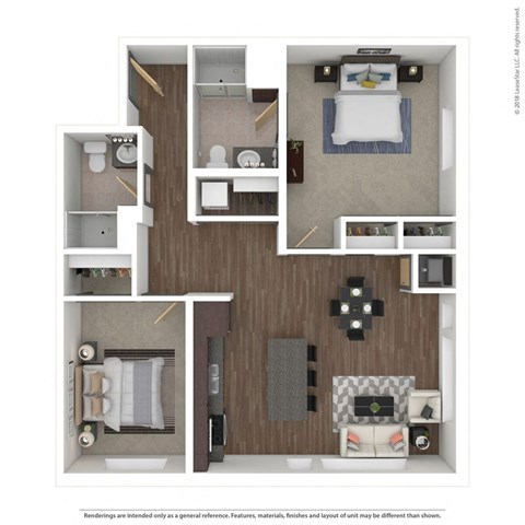 a 1 bedroom floor plan with a bathroom and a balcony at Bluestone Lofts, Minnesota, 55803