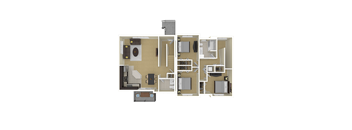 Tamarack 1bed Floor Plan at Boulder Ridge, Duluth, Minnesota