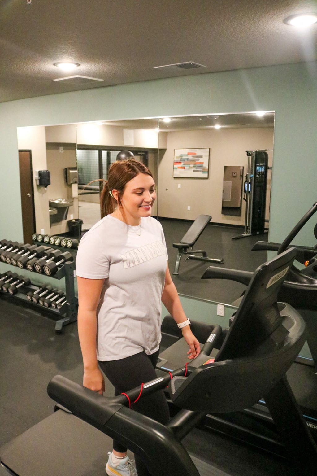 a woman on a treadmill at the gym  at Timber Ridge, Minnesota