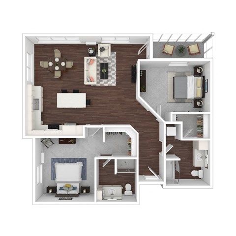 a1 floor plan 1 bedroom 1190 square feet the  at Timber Ridge, Minnesota