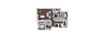 a1 floor plan 1 bedroom 1190 square feet the  at Timber Ridge, Minnesota