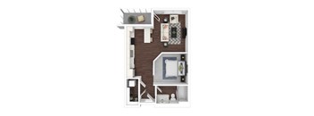 a stylized floor plan with a bedroom and a bathroom  at Timber Ridge, Minnesota