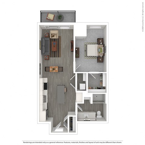 a 1 bedroom floor plan  apartment  2100 sq ft at Vue at Bluestone, Minnesota, 55803