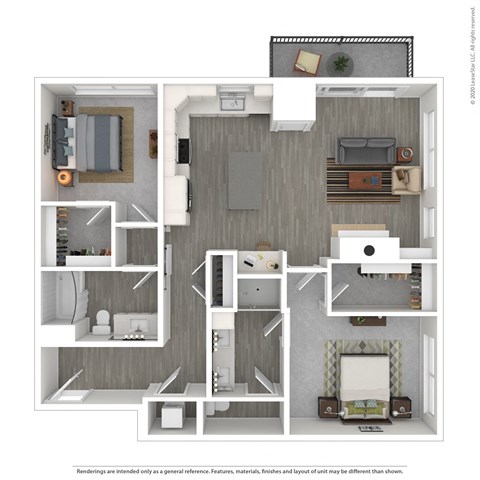 a 1 bedroom floor plan  sierra  2100 sq ft at Vue at Bluestone, Duluth, 55803