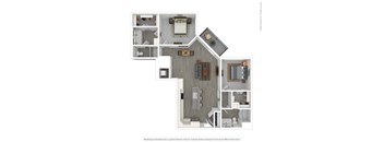 a 2103 square foot floor plan with a bedroom and a living room at Vue at Bluestone, Duluth