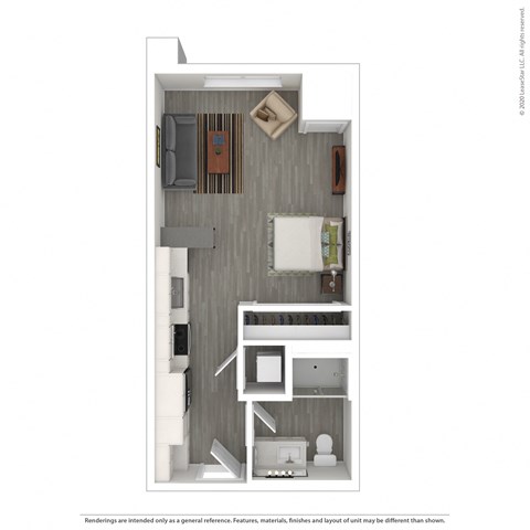 bedroom floor plan for a 1 bedroom apartment  apartments atlantic city at Vue at Bluestone, Duluth, MN, 55803
