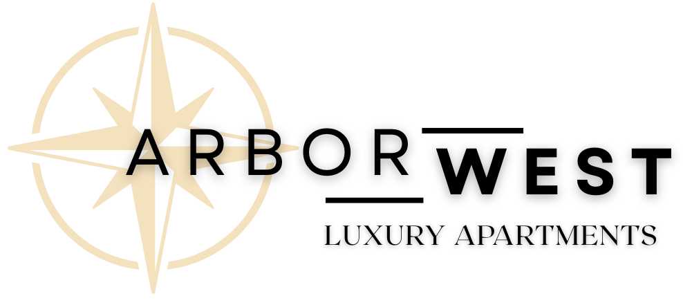 A compass rose is in the center of the logo for Arbor Woot Livery Ammenities.