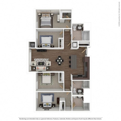 a 3 bedroom floor plan  503 square feet at Bluestone Lofts, Duluth