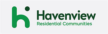 The image is a logo for Havenview Residential Communities.