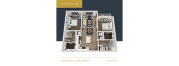 B3 Floor Plan | 979 Sq. Ft. at Converge KC Uptown, Kansas City, 64111