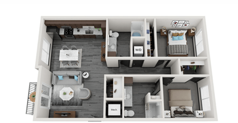 2 bed 2 bath A at Lofts at Fox Ridge, Missouri