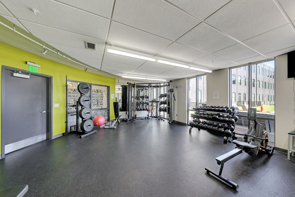 the gym at the house at Parkhaus Apartments, Lincoln, NE