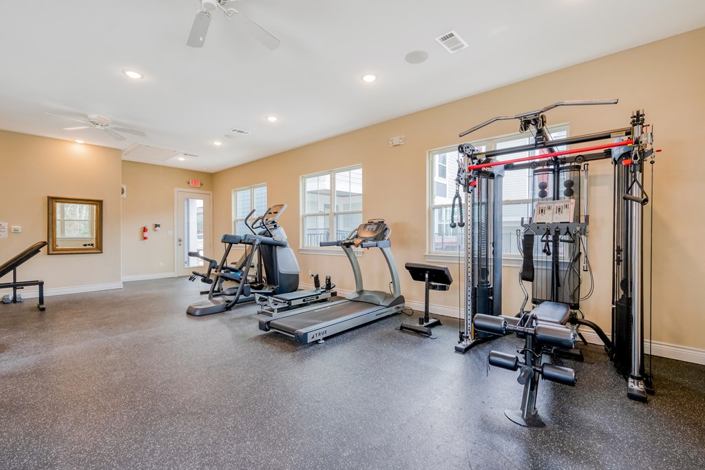 the gym with exercise equipment at 1861 muleshoe road