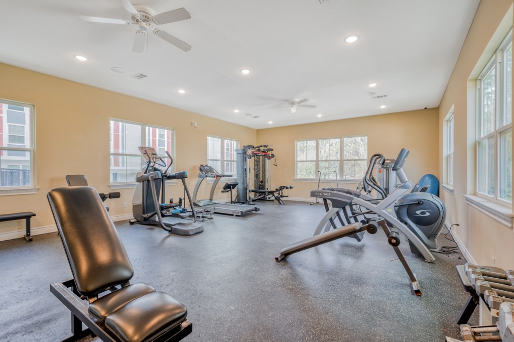 the gym with exercise equipment at 1861 muleshoe road