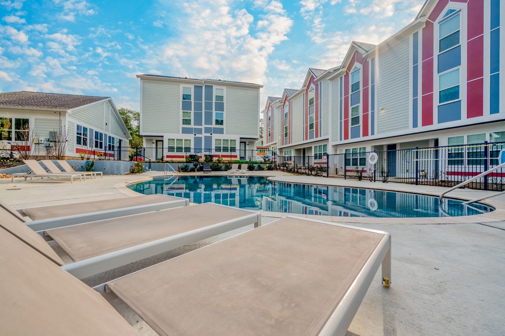 our apartments at the district feature a large swimming pool