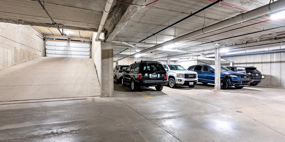 a parking garage with cars parked in it at Wilmette 1121, Wilmette, Illinois