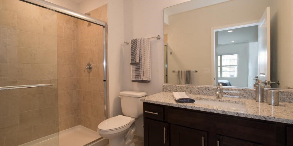 a bathroom with a sink toilet and a shower  at Kedzie 4447, Chicago, Illinois