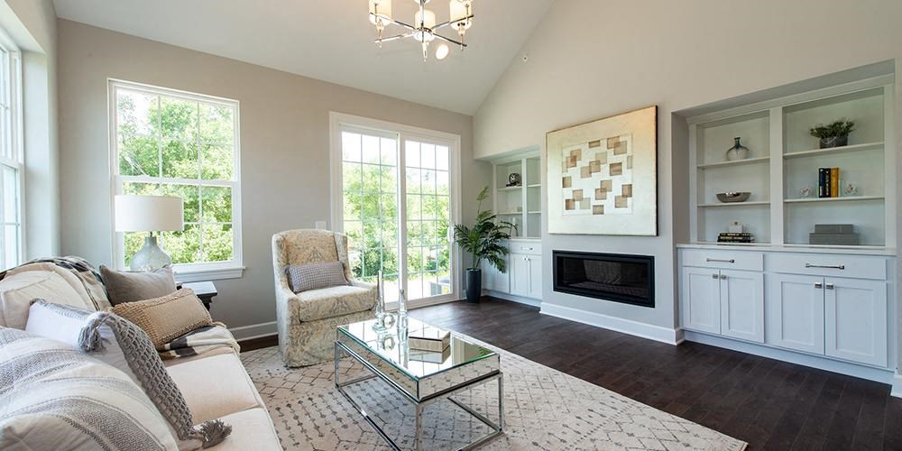 Modern Living Room at Countryside Townhomes, Illinois, 60525