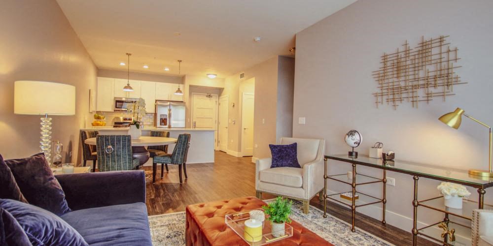 a living room with a couch and a table at Barrington 101, Barrington, IL 60010