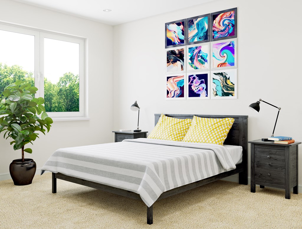 a bedroom with a bed and a window  at Kedzie 4447, Chicago, 60625