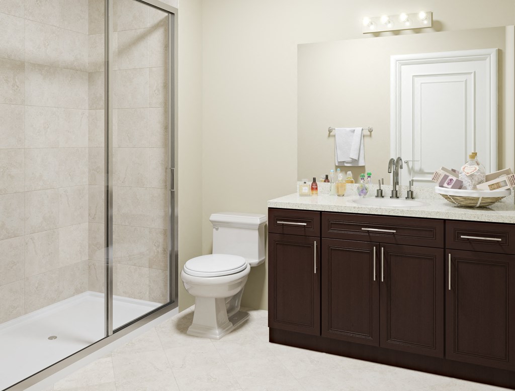 a bathroom with a toilet and a sink and a shower  at Kedzie 4447, Chicago, Illinois