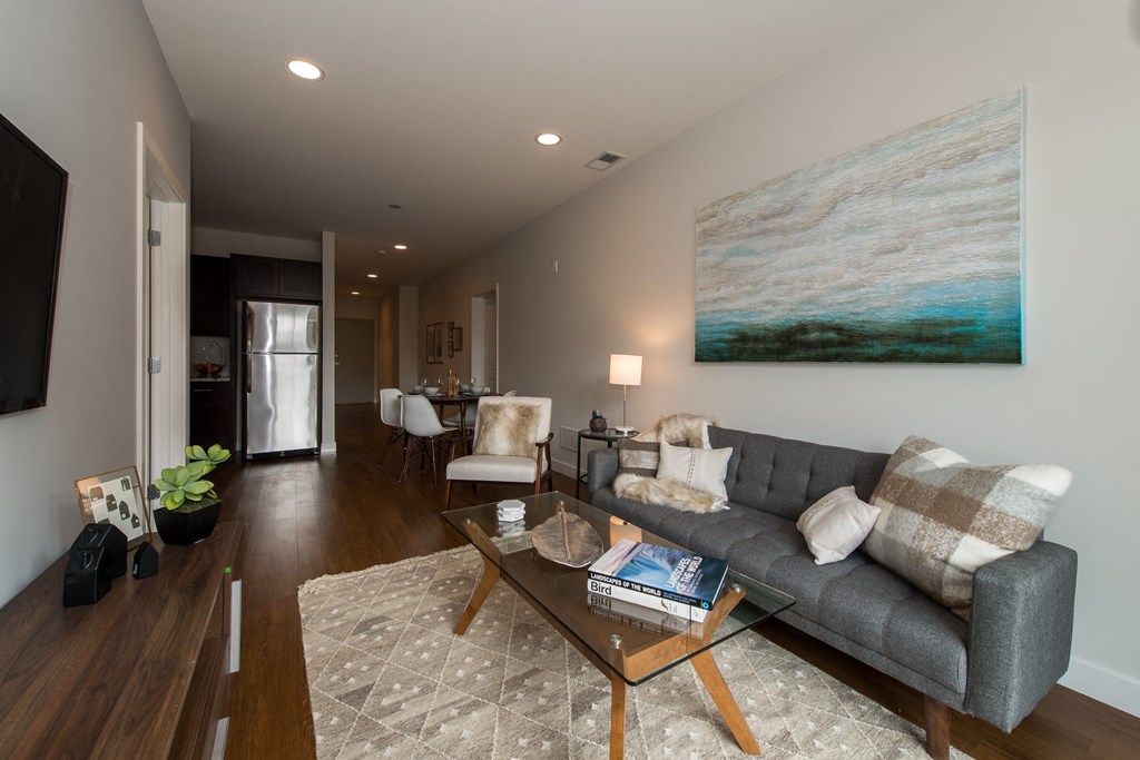 a living room with a couch and a coffee table  at Kedzie 4447, Illinois